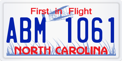 NC license plate ABM1061
