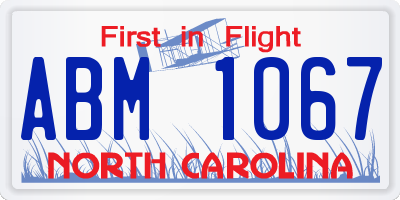 NC license plate ABM1067