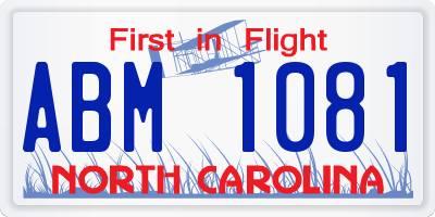 NC license plate ABM1081
