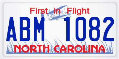 NC license plate ABM1082