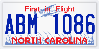 NC license plate ABM1086