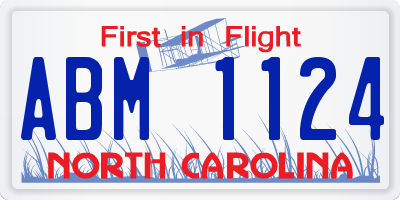 NC license plate ABM1124