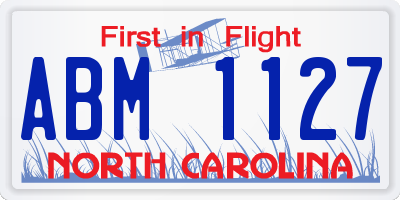 NC license plate ABM1127