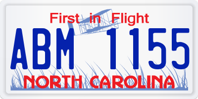 NC license plate ABM1155