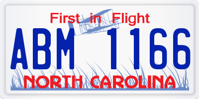 NC license plate ABM1166