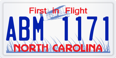 NC license plate ABM1171