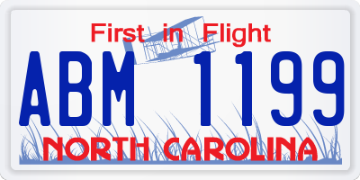 NC license plate ABM1199