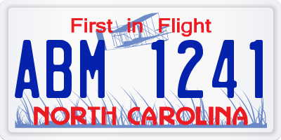 NC license plate ABM1241