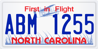 NC license plate ABM1255