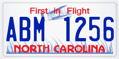 NC license plate ABM1256