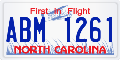 NC license plate ABM1261