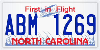 NC license plate ABM1269