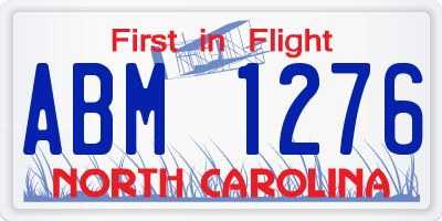 NC license plate ABM1276