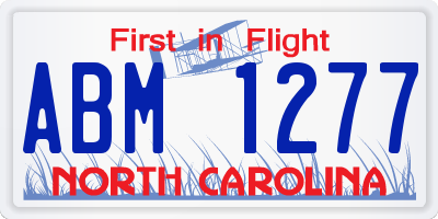 NC license plate ABM1277