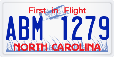 NC license plate ABM1279