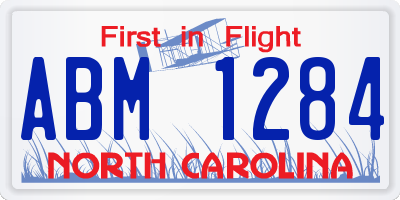 NC license plate ABM1284