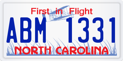 NC license plate ABM1331