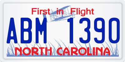 NC license plate ABM1390