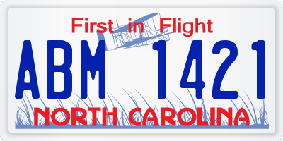 NC license plate ABM1421