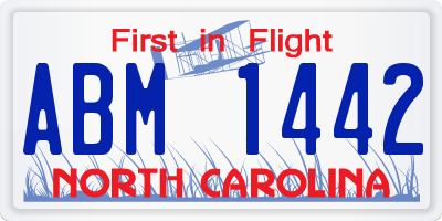 NC license plate ABM1442
