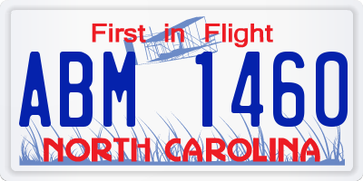 NC license plate ABM1460