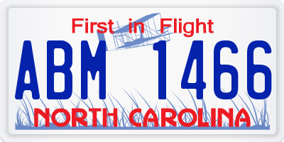 NC license plate ABM1466