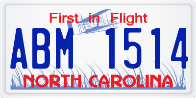 NC license plate ABM1514