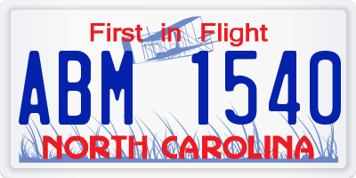 NC license plate ABM1540