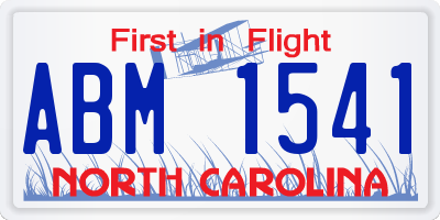 NC license plate ABM1541