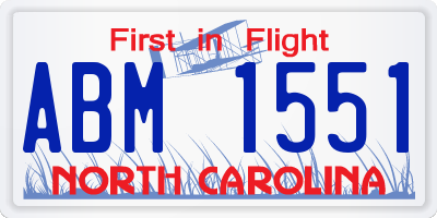 NC license plate ABM1551