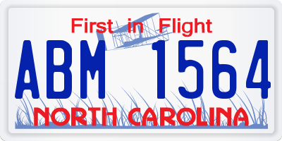 NC license plate ABM1564