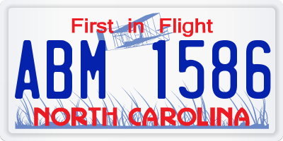 NC license plate ABM1586