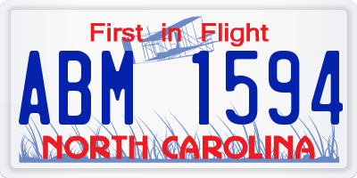 NC license plate ABM1594