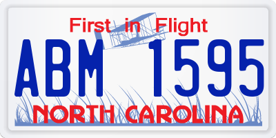 NC license plate ABM1595