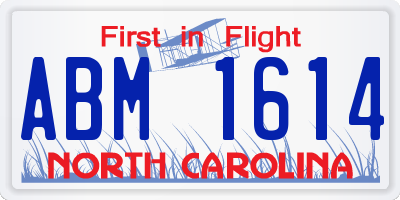 NC license plate ABM1614