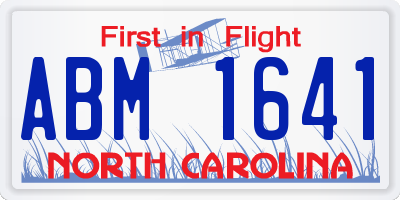 NC license plate ABM1641