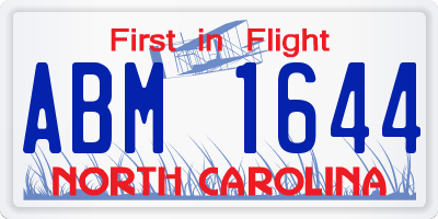 NC license plate ABM1644