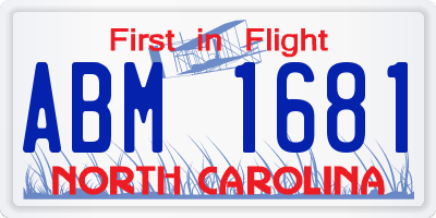 NC license plate ABM1681
