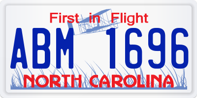 NC license plate ABM1696