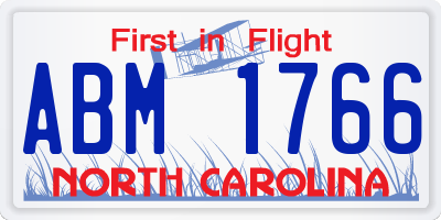 NC license plate ABM1766