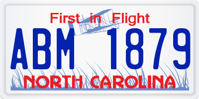NC license plate ABM1879