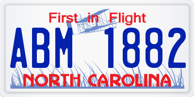 NC license plate ABM1882