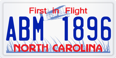 NC license plate ABM1896