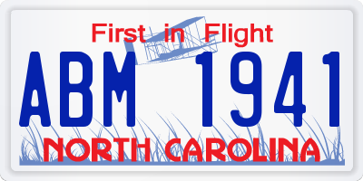 NC license plate ABM1941