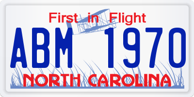 NC license plate ABM1970