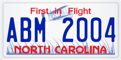 NC license plate ABM2004