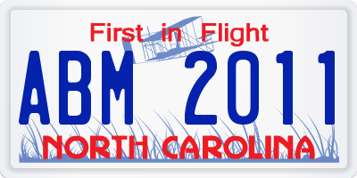 NC license plate ABM2011