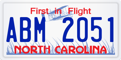NC license plate ABM2051