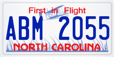 NC license plate ABM2055
