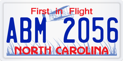 NC license plate ABM2056